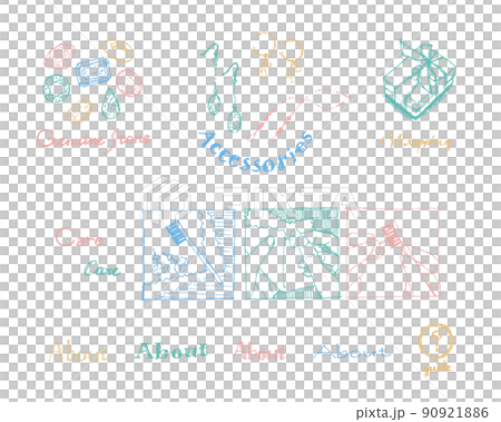 天然石材配件線描矢量圖解 90921886