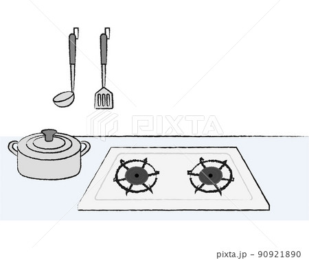 手入れの行き届いた綺麗なキッチン ベクターイラスト 手入れの行き届いた綺麗なキッチン ベクターイラスト 90921890