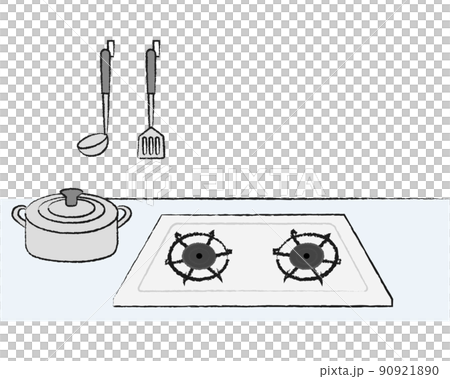 手入れの行き届いた綺麗なキッチン ベクターイラスト 手入れの行き届いた綺麗なキッチン ベクターイラスト 90921890