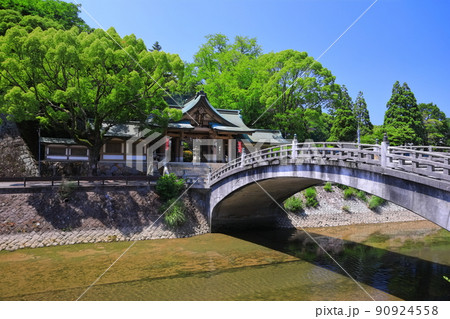 【愛媛県】新緑の和霊神社　神門 90924558