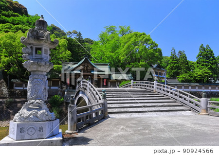【愛媛県】新緑の和霊神社　神門 90924566
