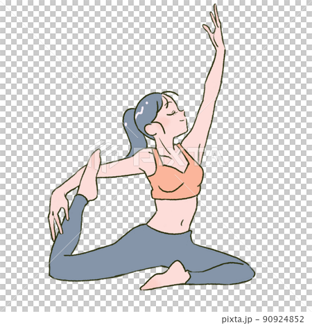 一個女人做瑜伽 01 的插圖 一個女人做瑜伽 01 的插圖 90924852
