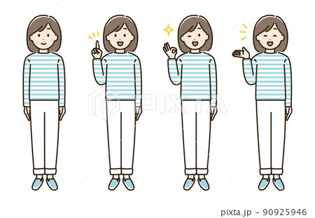 女性の表情バリエーションのイラストセット(肌色ありバージョン) 女性の表情バリエーションのイラストセット(肌色ありバージョン) 90925946