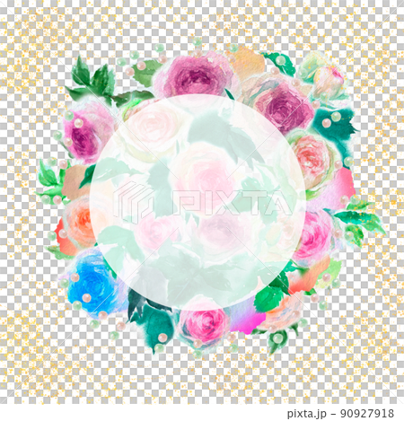 舞い散るバラの花びらとピンクのバラのピエールドロンサールのフラワーアレンジメントの水彩画イラスト 舞い散るバラの花びらとピンクのバラのピエールドロンサールのフラワーアレンジメントの水彩画イラスト 90927918