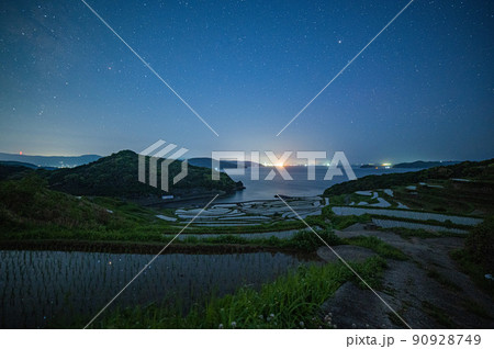 土谷棚田と星空 土谷棚田と星空 90928749
