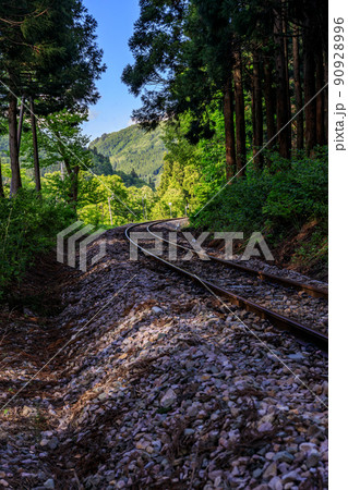 秋の全面開通を心待ちにする只見線不通区間の風景 90928996