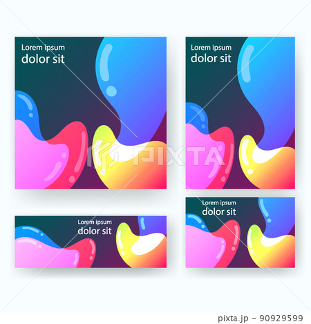 bubble art triangle pattern banner templates set for print 90929599