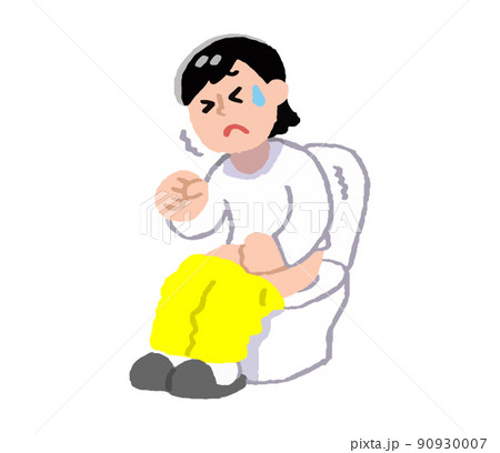 便秘の私服女性（シンプル） 90930007