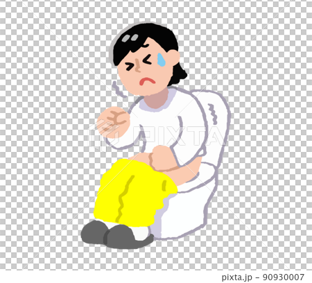 便秘の私服女性（シンプル） 90930007