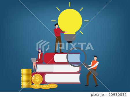 enhance investment knowledge find a way to accumulate wealth motivation for success A businessman who is committed to studying subjects to make money. 90930032
