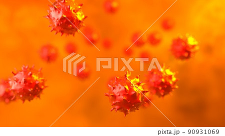 ウィルス、DNA、分子の3dイラスト ウィルス、DNA、分子の3dイラスト 90931069