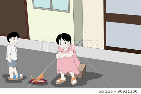 お盆のたいまつのイラスト(3) お盆のたいまつのイラスト(3) 90931300