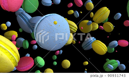 Rain of falling macaroons Rain of falling macaroons 90931743