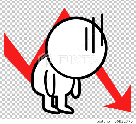銷售下降兩個白人的插圖 銷售下降兩個白人的插圖 90931779