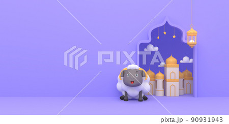 Eid al-Adha official holidays which are celebrated within Islam. 3d illustrator of Eid al-Adha Eid al-Adha official holidays which are celebrated within Islam. 3d illustrator of Eid al-Adha 90931943