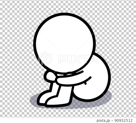 一個雙頭白人沮喪的插圖 90932512