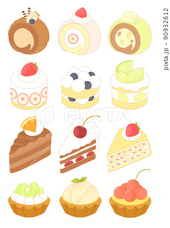 ケーキいろいろ スイーツアイコンのイラスト素材