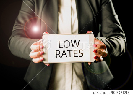 Conceptual caption Low Rates. Business concept A cost of an item or service which is usualy at its smallest price Clipboard Drawing With Checklist Marked Done Items On List. Conceptual caption Low Rates. Business concept A cost of an item or service which is usualy at its smallest price Clipboard Drawing With Checklist Marked Done Items On List. 90932898