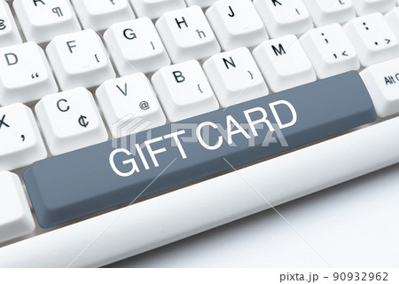 Hand writing sign Gift Card. Business concept A present usually made of paper that contains your message -48680 90932962