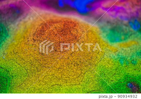 The levels of the heights of the mountains on a map made of sand 90934932