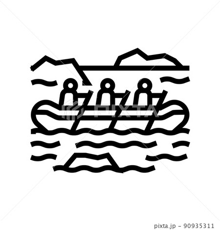 rafting extreme sport line icon vector illustration 90935311