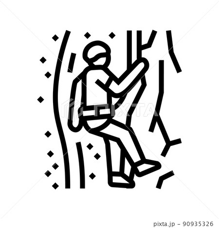 canyoning extreme sport line icon vector illustration 90935326