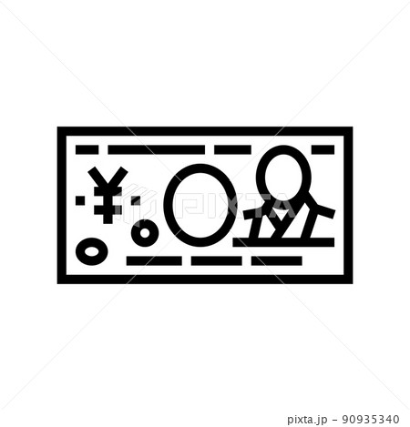 yen jpy line icon vector illustration 90935340