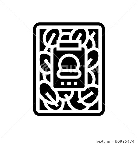 spinach in plastic box glyph icon vector illustration 90935474