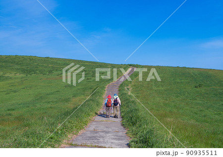 万年山登山・万年山牧場と登山道 90935511