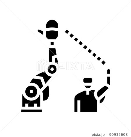 teleoperated robot glyph icon vector illustration 90935608