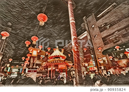 神戸の中華街　南京町 90935824