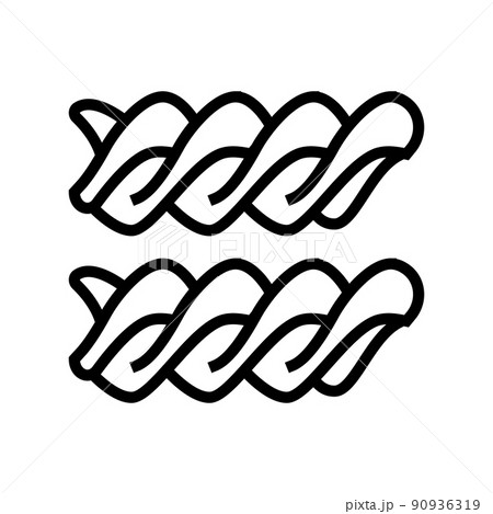 fusilli pasta line icon vector illustration 90936319