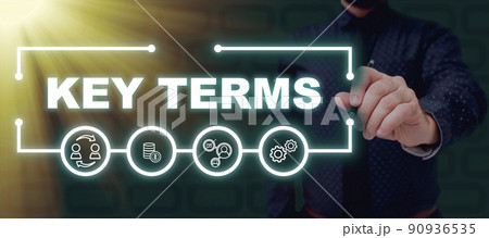 Text caption presenting Key Terms. Business overview Words that can help a person in searching information they need -49060 Text caption presenting Key Terms. Business overview Words that can help a person in searching information they need -49060 90936535