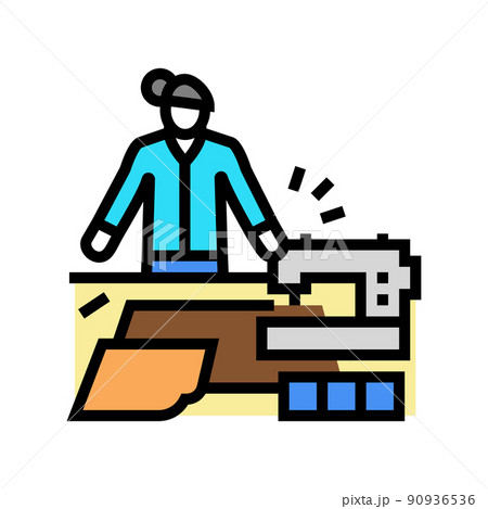 sew craft occupation color icon vector illustration 90936536