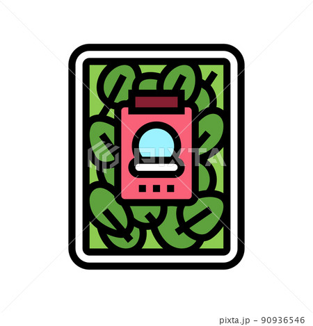 spinach in plastic box color icon vector illustration 90936546