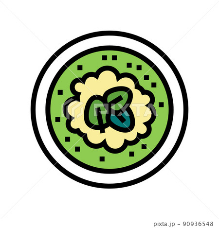 soup with spinach ingredient color icon vector illustration soup with spinach ingredient color icon vector illustration 90936548