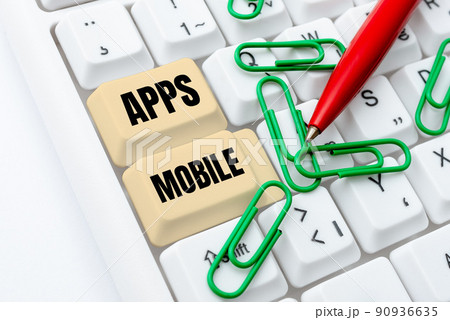 Conceptual display Apps Mobile. Business concept computer program designed to run on phone hand held device -48762 90936635