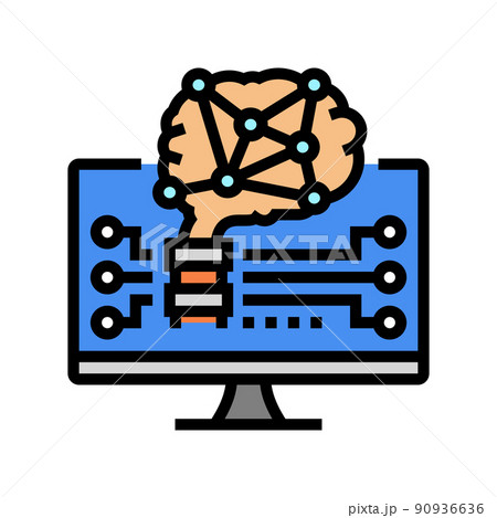 brain robot color icon vector illustration brain robot color icon vector illustration 90936636