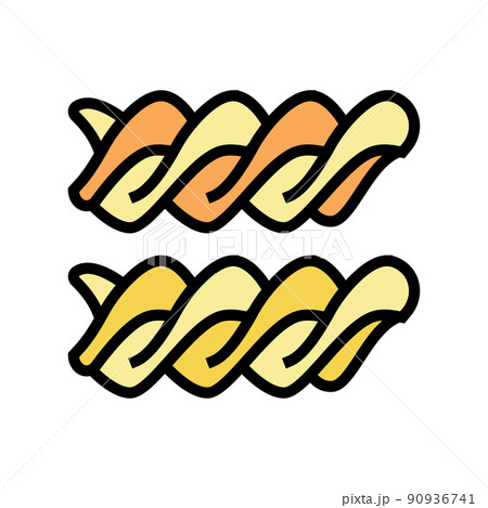 fusilli pasta color icon vector illustration 90936741