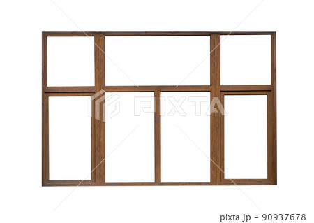 Modern large window composite wood style. isolated. 90937678