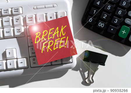 Conceptual display Break Free. Concept meaning another way of saying salvation out of chains freedom prison -48762 Conceptual display Break Free. Concept meaning another way of saying salvation out of chains freedom prison -48762 90938266