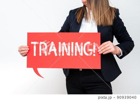 Writing displaying text Training. Business idea An activity occurred when starting a new job project or work -48120 90939040