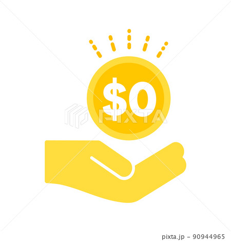 $0の文字が入ったコインと手のアイコン - 無料・フリーのイメージ素材 $0の文字が入ったコインと手のアイコン - 無料・フリーのイメージ素材 90944965