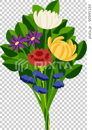 盂蘭盆佛花手繪插畫 90945184