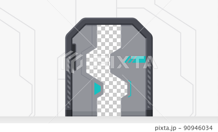 Door with a futuristic atmosphere_Illustration of a cool gate_Opened_16: 9 Door with a futuristic atmosphere_Illustration of a cool gate_Opened_16: 9 90946034