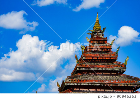 Classic Wooden "Nantaram temple" at Phayao province, North of Thailand. Classic Wooden "Nantaram temple" at Phayao province, North of Thailand. 90946263