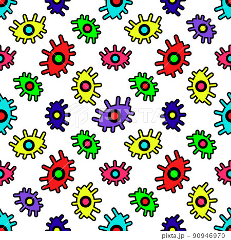 Cute pattern of abstract eyes.Vector illustration 90946970