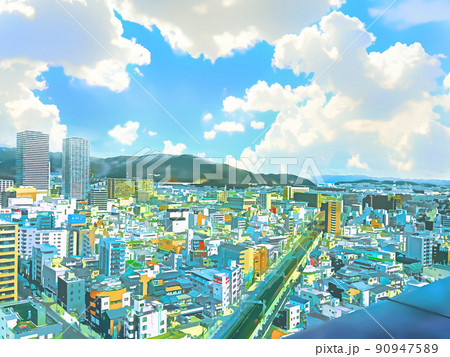 地方都市の展望と線路 地方都市の展望と線路 90947589
