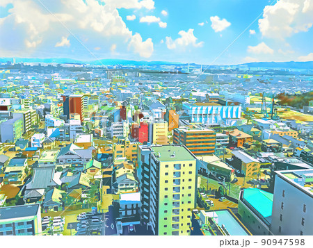 都市の空撮 90947598