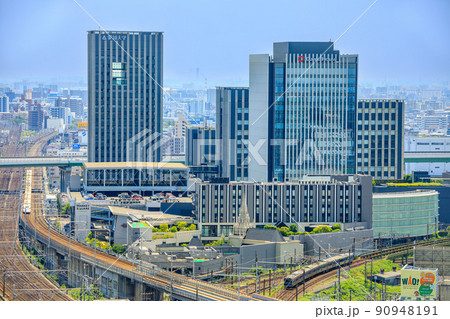 名古屋市　JRセントラルタワーズよりささしまライブ21方面を望む 90948191